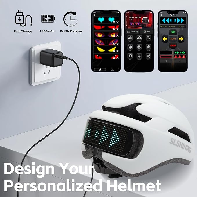Smart Bike Helmet with Light: Bicycle Helmets for Adult Teens for Mountain & Road Cycling Electric Scooter Skateboard Skating-StrideForce Fitness
