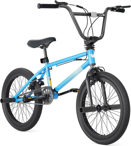 67i Boys BMX Bike 18/20 Inch Ages 8-12 Kids Bicycle with Front Rear U Brake Adjustable Seat Iron Fork 2.09" Wide Tires-StrideForce Fitness