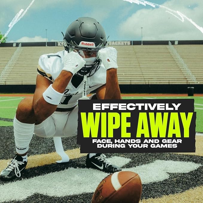 Streamer Football Towel, Sports Towel with Hook and Loop Fastener to Clean Football Visor and Gloves (Navy, Adult)-StrideForce Fitness