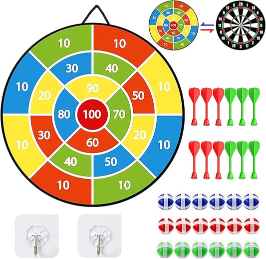 29 Inches Dart Board for Kids，Kids Large Dart Board with Sticky Balls and Darts，Indoor/Outdoor Sport Party Fun Games Toys Birthday Gifts for 3 4 5 6 7 8 9 10 11 12+Year Old Boys Girl-StrideForce Fitness