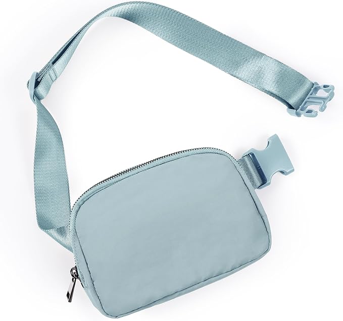 ODODOS Unisex Mini Belt Bag with Adjustable Strap Small Fanny Pack for Workout Running Traveling Hiking, Stone Blue-StrideForce Fitness
