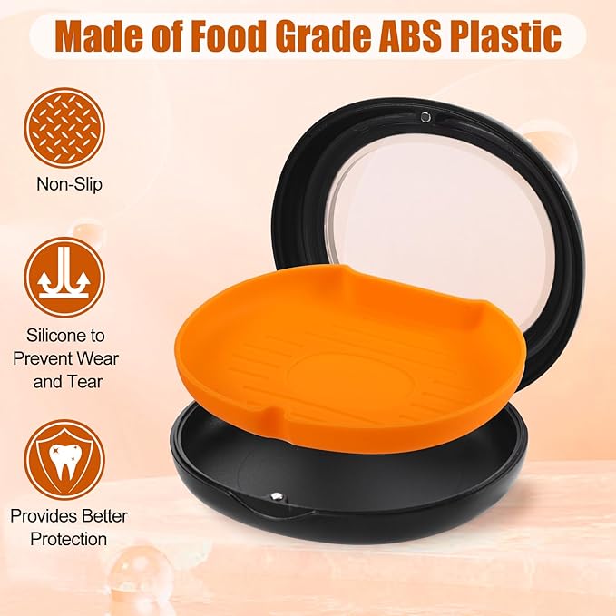Retainer Case,Slim&Cute Retainer Case,Compatible with Invisalign,Aligner,with Vent Holes,Contain Remover Tool,Chewies