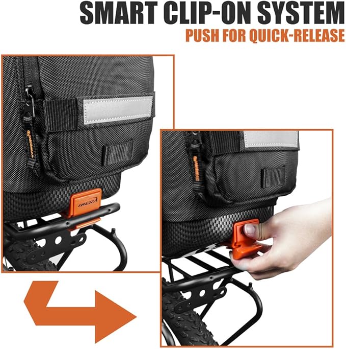 Ibera PakRak Touring Bicycle Seatpost/Disc/Non/Disc Rack and Quick Release Bag-StrideForce Fitness