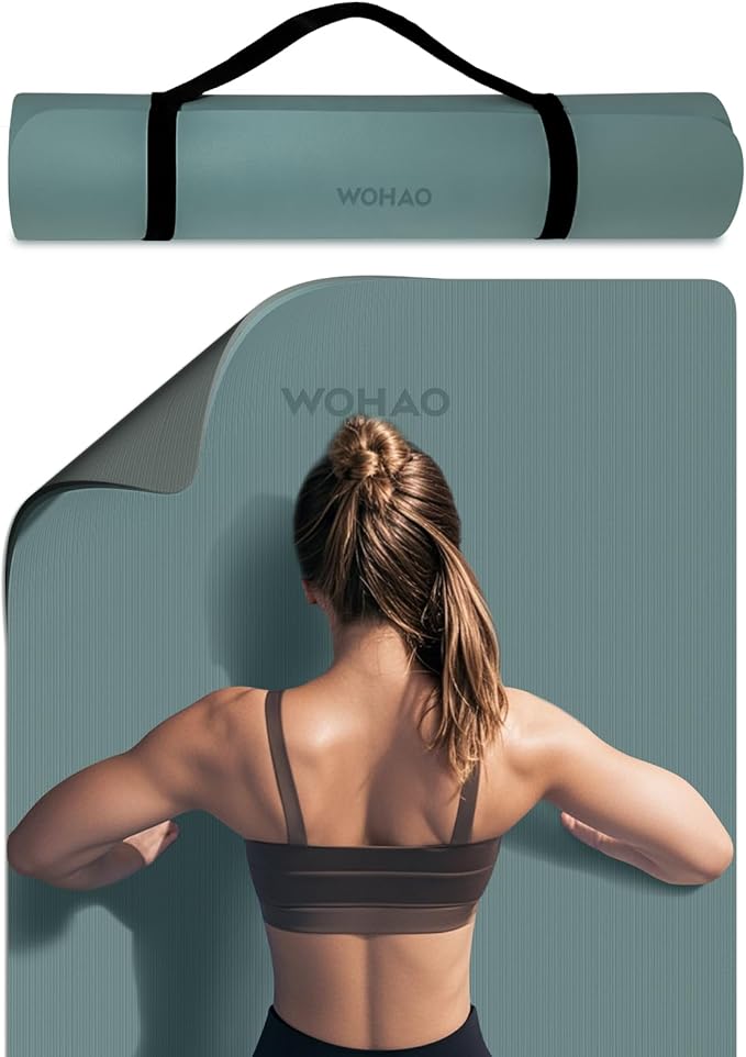 Extra Thick 8mm Yoga Mat, 72"x28" Non Slip Exercise Mat, Reversible 2-Sided Dual Color Premium POE Material, with Carrying Strap for Yoga, Pilates, Home Gym-StrideForce Fitness