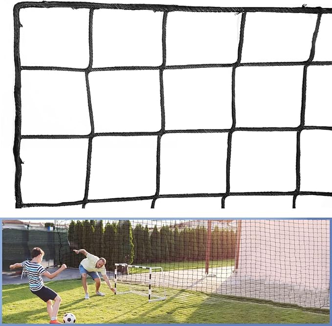Soccer Backstop Net, High Impact Barrier Net, Nylon Practice Sports Netting 10x20ft/10x30ft/10x40ft (Installation Rope Included)-StrideForce Fitness
