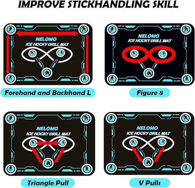 Ice Hockey Training Mat Ice Hockey Training Equipment Large Drill Mat 160CM X 120CM Rubber Ice Hockey Training Gadget for Ice Hockey Lovers-StrideForce Fitness