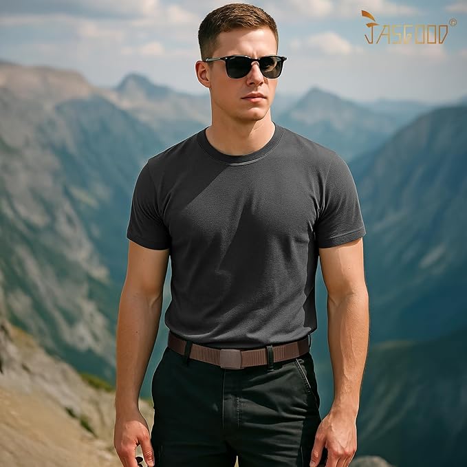 JASGOOD Nylon Canvas Breathable Military Tactical Men Waist Belt With Plastic Buckle-StrideForce Fitness