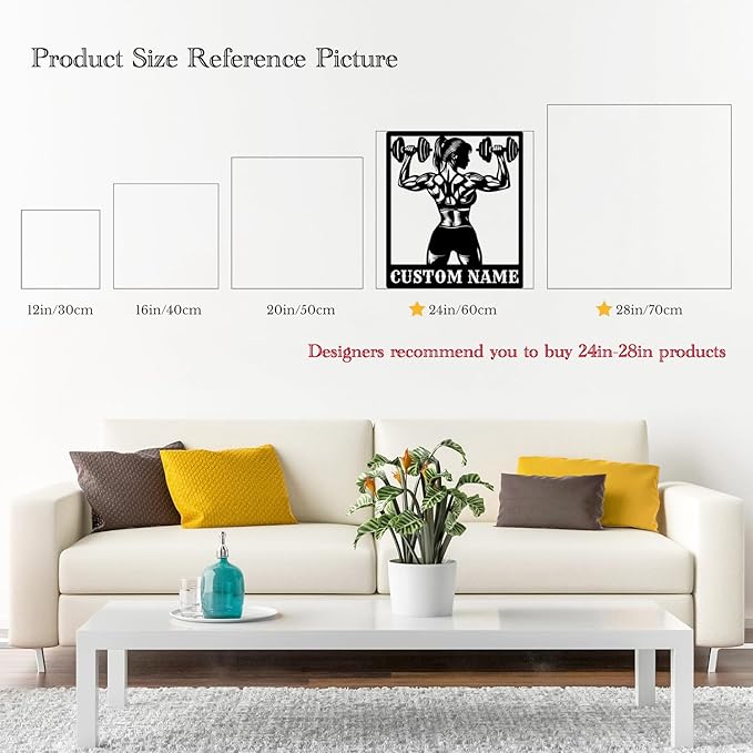 Customized Metal Gym Name Sign, Personalized Sports Room Wall Art,Metal Gym Sign,Unique Fitness Wall Sign, Gym Lovers Unique Gift, Gym Wall Art,Training Center Sign (Style-13)-StrideForce Fitness