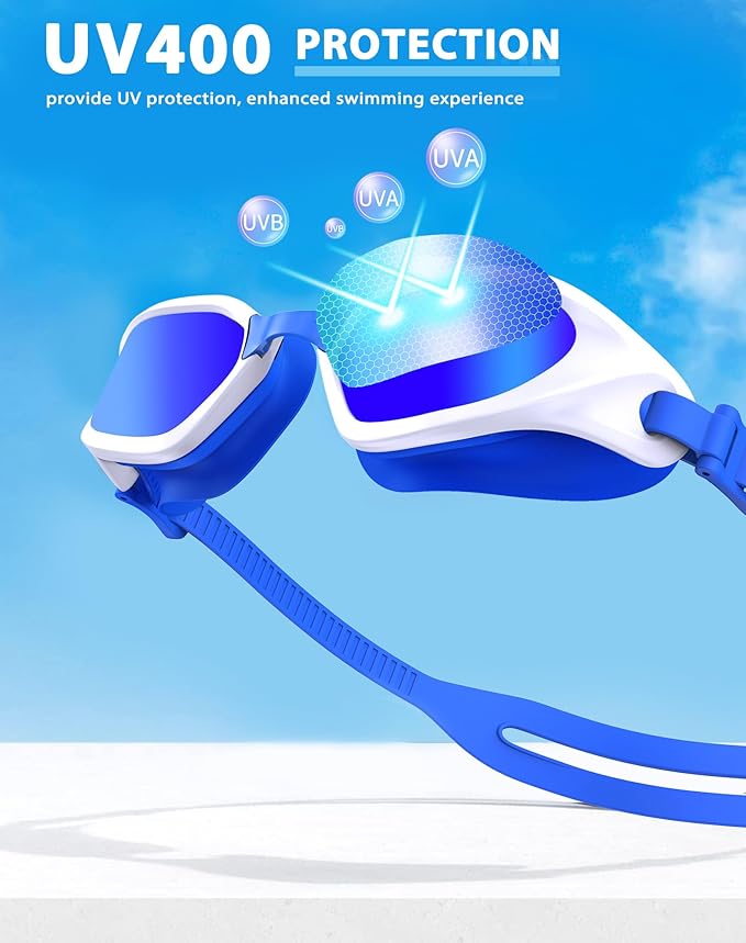 Swim Goggles, Unisex Adult Swimming Goggles Anti Fog Anti UV No Leakage Wide View for Men Women Youth-StrideForce Fitness