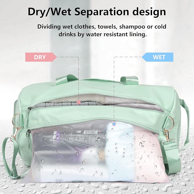 MABROUC Duffle Bag For Women, Sports Duffel Bag for Gym with Wet Pocket & Shoe Compartment, Overnight Weekender Travel Bag-StrideForce Fitness