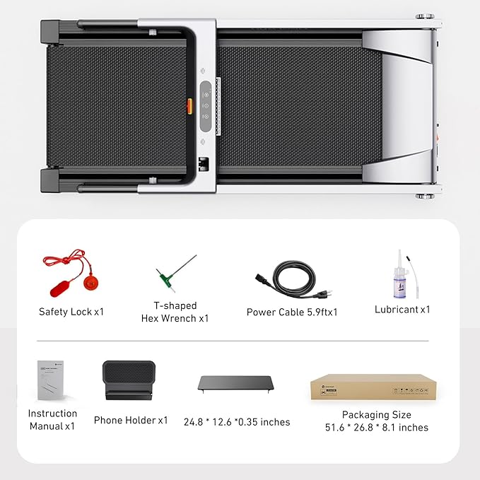 Treadmill with 5% Incline, 300lbs Capacity Folding 15 HP Small Treadmills for Home Portable Running Treadmill with Handles Quiet Brushless Dual Cushion System, Electric Compact Treadmil-StrideForce Fitness