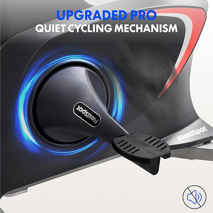 FLEXISPOT Exercise Bike with 2D Desktop, Space Saving Under Desk Bike with Removable Desk, Stationary Bikes Indoor Bikes with 300LBS Heavy Duty 8-Level Resistance Flywheel Optional LCD, V9PRO/V9MAX-StrideForce Fitness