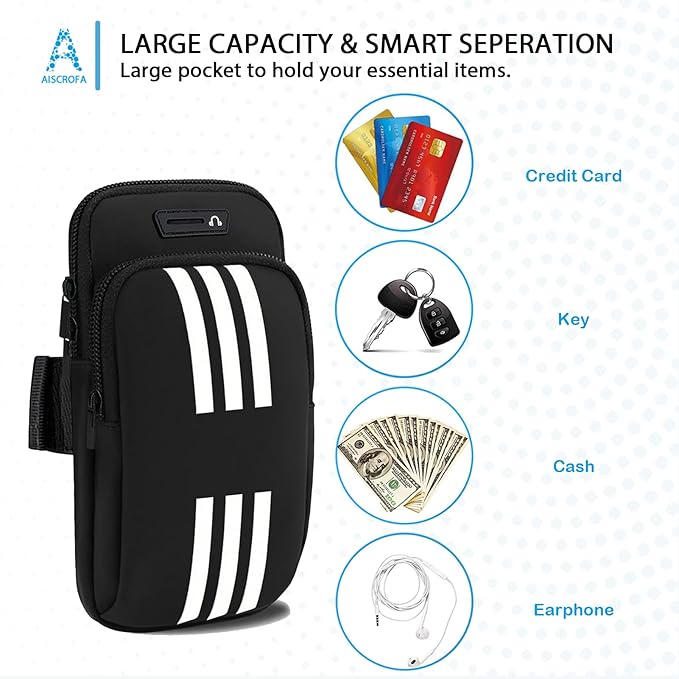 Running Armband, Cell Phone Purse Small Crossbody Bags for Women Men Kids Pouch for iPhone 15/14/13 pro/Plus/xs/xr/xs max, Galaxy S22 Ultra and More-StrideForce Fitness