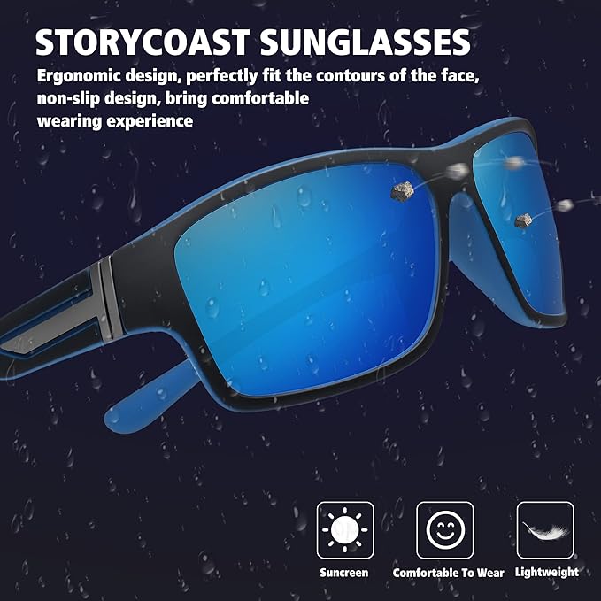 STORYCOAST Polarized Sports Sunglasses for Men Women Unbreakable Frame Cycling Fishing Driving-StrideForce Fitness