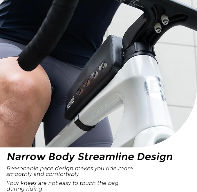 ROCKBROS Top Tube Bike Bag Waterproof Bike Frame Bag Lightweight Buckle Lock Design TPU Material Top Tube Bag Easy Install Cycling Top Tube Front Frame Pack 1L Capacity-StrideForce Fitness