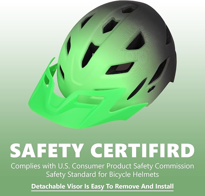 Kids Bike Helmet,Bavilk Kids Boys Girls Bike Helmets with LED Light Detachable Visor Children Youth Teen Multi-Sport for Skating Cycling Scooter Skateboard Adjustable & Lightweight 19.7"-22.4"-StrideForce Fitness