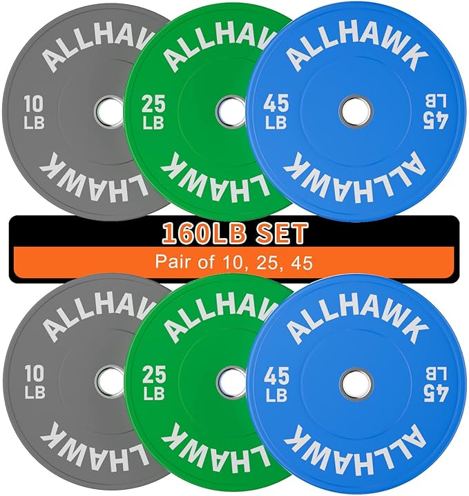 Colored Olympic Weight Plates, 2-inch Rubber Bumper Plate Set for Home Gym Barbell Weight Lifting and Strength Training-StrideForce Fitness