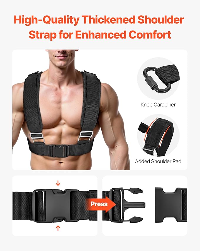 VEVOR Weight Sled, Steel Power Sled, Fitness Training Sleds for Athletic Exercise Speed Improvement, Workout Equipment with Adjustable Height Handle-StrideForce Fitness