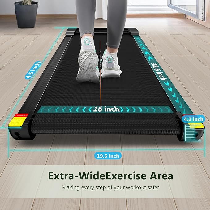 Walking Pad, Under Desk Treadmill for Home, Portable Treadmill 300 lbs Capacity (Orange-Handrail New)-StrideForce Fitness