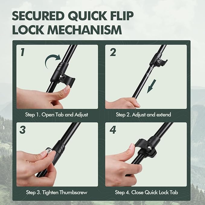 KINGGEAR Nordic Walking Stick, TP1 Hiking Poles Retractable Lightweight 7075 Aluminum, Trekking Poles with Flip Lock, Natural Cork and EVA Grip, 2pc Hiking Gear-StrideForce Fitness