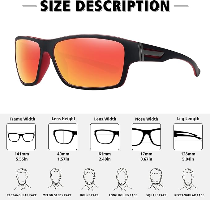 STORYCOAST Polarized Sports Sunglasses for Men Women Unbreakable Frame Cycling Fishing Driving-StrideForce Fitness