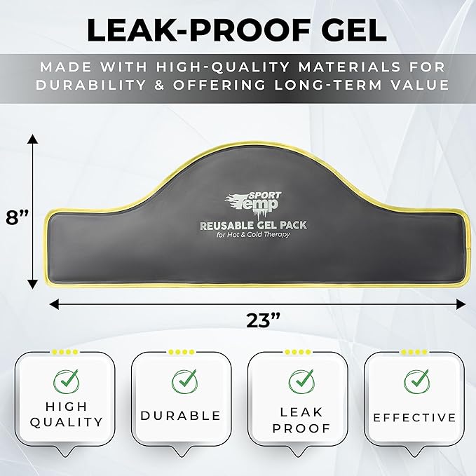 Hot & Cold Reusable Gel Pack Wrap for Neck/Shoulder/Back Pain Relief - Flexible Soft Compress - Ice & Heat Therapy for Rotator Cuff, Cervical, Pain, Swelling, Injuries and Surgery - Sport Temp-StrideForce Fitness