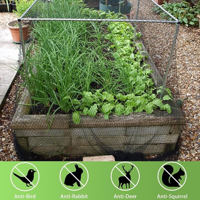 Bird Netting 15x40 Ft, 1/2In Mesh Heavy Duty Garden Netting Pest Barrier for Plants, Fruit Trees, Vegetables, Extra Strong Woven Mesh Netting, Animal Fencing Against Birds, Deer, Poultry-StrideForce Fitness