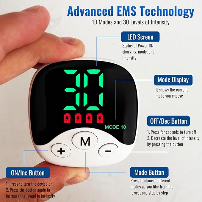 Abs Stimulator, EMS Muscle Stimulator for Gym Home Office, Abdominal Toning Belt Electric Ab Stimulator for Men Women-StrideForce Fitness