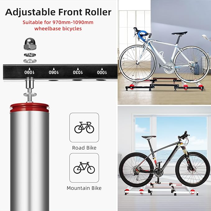 ROCKBROS Bike Rollers Adjustable Bike Trainer Stand Foldable Indoor Cycling Bicycle Roller with Resistance for MTB Road Bike Exercise-StrideForce Fitness