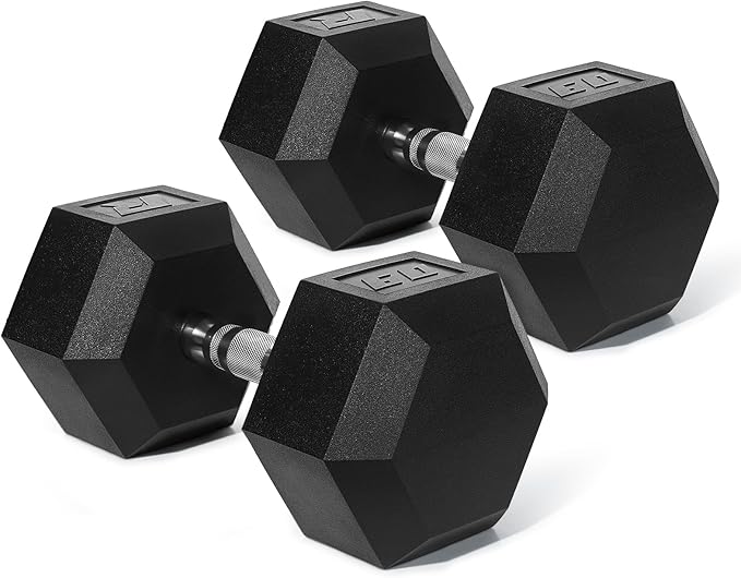 RitFit 5-650 LBS PVC Encased Hex Dumbbell Sets with Optional Rack for Home Gym, Hand weight with Chrome Handle for Strength Training, Workouts-StrideForce Fitness