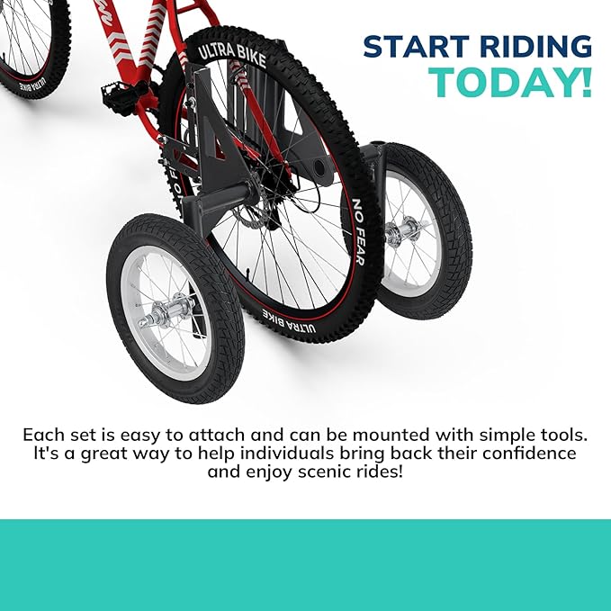 Moshay Adjustable Adult Bicycle Bike Stabilizers Training Wheels Fits 24" to 29" - Quality Heavy Duty-StrideForce Fitness