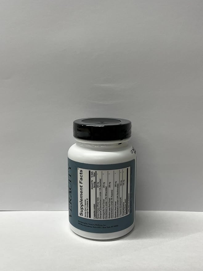 Veracity Cortisol Calming - Clinically Proven Stress & Sleep Support Supplement - Reduces Tension & Improves Mental Clarity with Natural Blend of Adaptogens - 60 Capsules-StrideForce Fitness