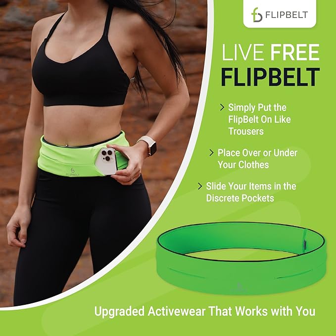 FlipBelt Classic Running Belt, Running Fanny Pack for Women and Men, USA Company-StrideForce Fitness