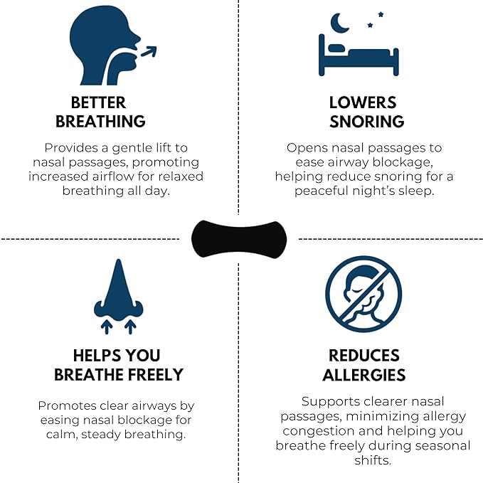 ZB.ONE Breathing Nasal Strip Starter Kit (60 Count), Nose Strips for Breathing, Drug-Free Snoring Solution, Athletic Nose Strips for Better Sleep & Oxygen Flow, Universal Fit & Extra Strength, Black