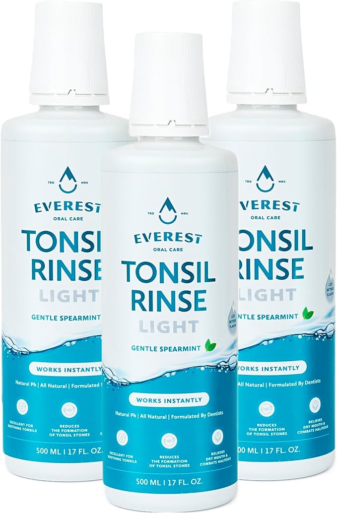 Everest Mouth Wash & Tonsil Stone Remover – Natural Mouthwash or Oral Rinse Liquid to Help Soothe Tonsils, Fight Bad Breath, & Relieve Dry Mouth – Paraben & Alcohol Free Mouthwash