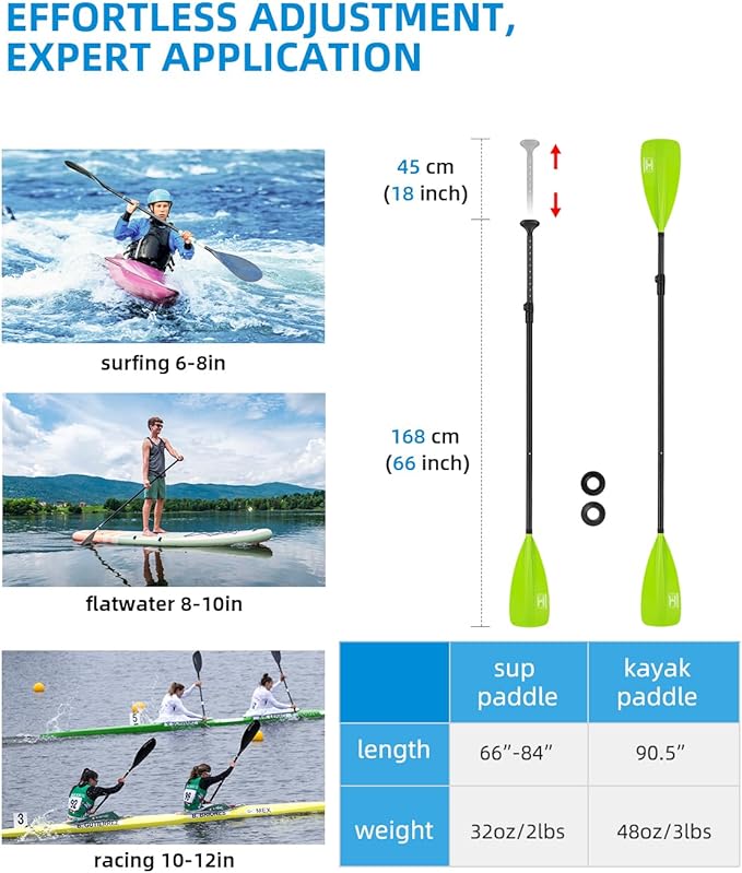 OCEANBROAD SUP Paddle - Adjustable Stand-Up Paddle for Paddleboard Kayak, Adjustable Aluminum Alloy Shaft with Reinforced Nylon Blades-StrideForce Fitness