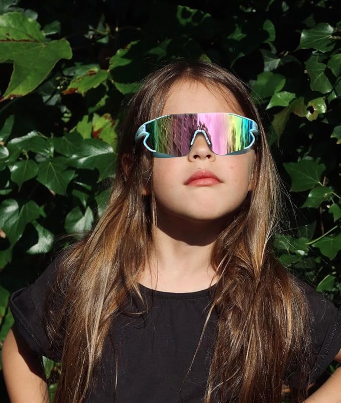 Kids Baseball Sunglasses for Boys Girls Youth Softball Cycling Sports Sunglasses UV400 Protection Age 5-12-StrideForce Fitness