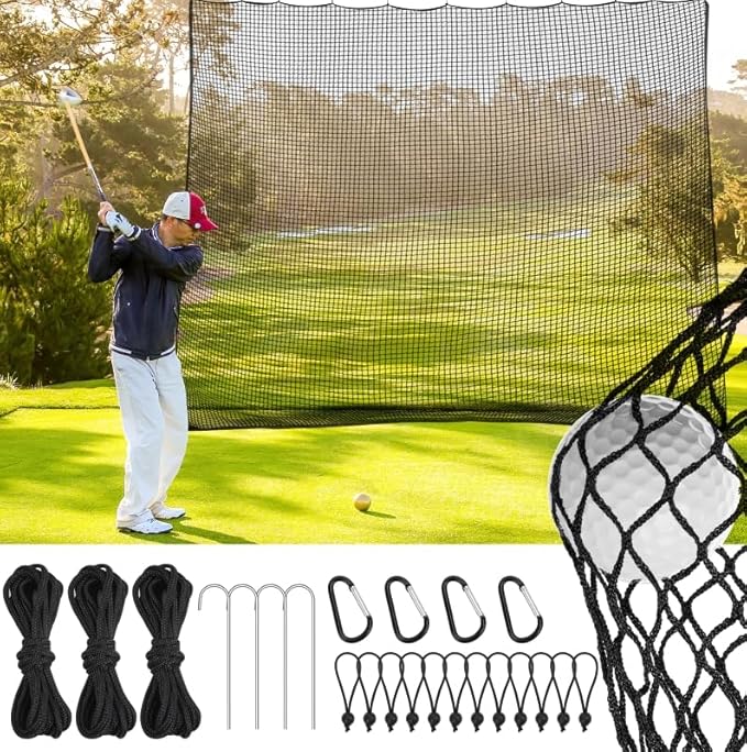 Sports Backstop Net - Hitting Net for Golf, Baseball, Hockey, Soccer - 10 x 10Ft/10 x 15Ft/10 x 20Ft/10 x 25Ft/15 x 15Ft/15 x 20Ft-StrideForce Fitness
