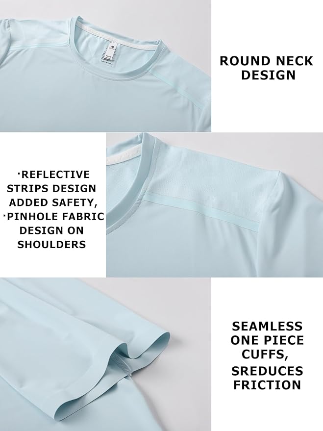 Mens Seamless Workout T-Shirts Lightweight Moisture Wicking Running Hiking Camping Tennis Pickleball Shirts for Men-StrideForce Fitness