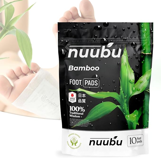 Nuubu | Cleansing Foot Pads | Better Sleep & Foot Care | Premium Japanese Organic Foot Pads with Ginger Powder | Cleanse, Moisturize, Energize (10 Pc)-StrideForce Fitness