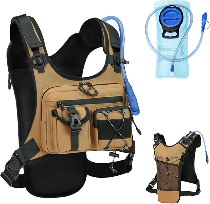 USA Original Patent Running Hydration Vest Backpack, Lightweight Chest Pack with 2.0L Water Bladder Bag Daypack for Hiking Running Cycling Race Marathon for Women Men-StrideForce Fitness