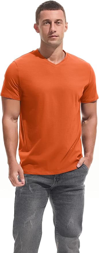VEIISAR Premium V Neck T Shirts for Men - Modern Fitted Tees Vneck Undershirts-StrideForce Fitness