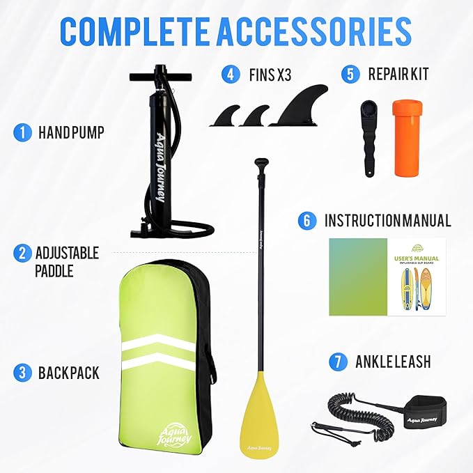 10'6"Inflatable Stand Up Paddle Board Ultra Portable-Lightweight & Stable|All-in-One Kit w/Aluminum Paddle, Dual-Action Pump & Backpack|Lakes & Oceans Ready for Family Recreation by Aquajourney-StrideForce Fitness
