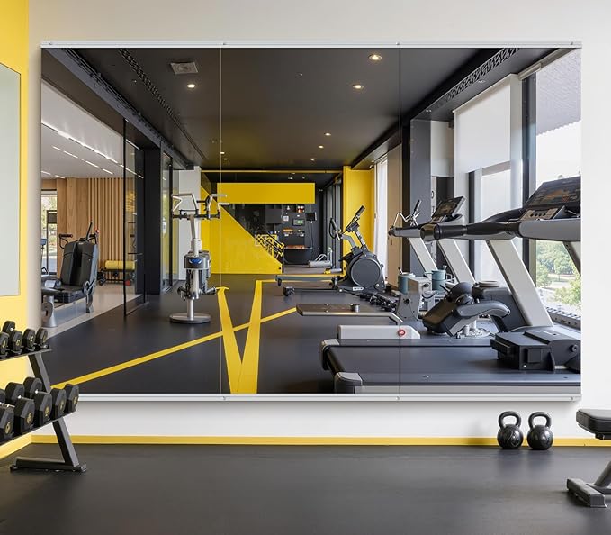 Home Gym Mirror - 80x40 Inch,3PCS Frameless Tempered Glass Full Body Mirror for Wall Mount - Ideal for Yoga, Workout, Bedroom, Dance Studio (Silver)-StrideForce Fitness