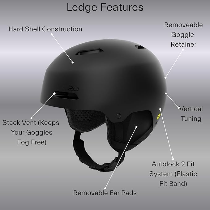 Giro Ledge Ski Helmet - Snowboarding Helmet for Men, Women and Youth-StrideForce Fitness