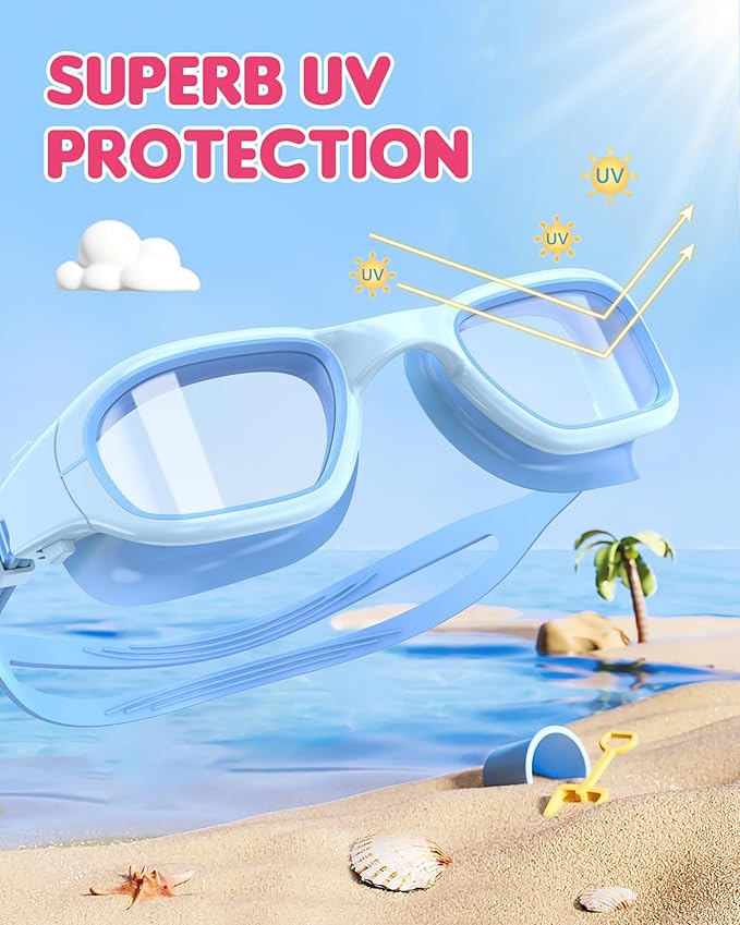 Kids Swim Goggles,Swimming Goggles for Kids 6-14, Anti-Fog UV Protection Pool Glasses for Boys Girls-StrideForce Fitness