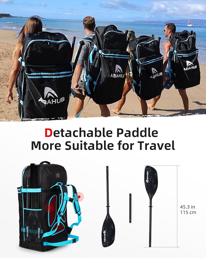 Abahub Adjustable Kayak Paddle 210-230 cm/ 230-250 cm Floating Kayaking Oars Boating Oars Canoeing Oars Black-StrideForce Fitness