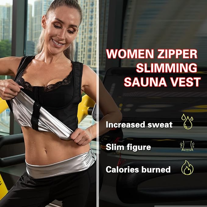 NonEcho Women Neoprene Sweat Vest for Women Sauna Suit Hot Sweat Waist Trainer Vest Slimming Body Shaper-StrideForce Fitness