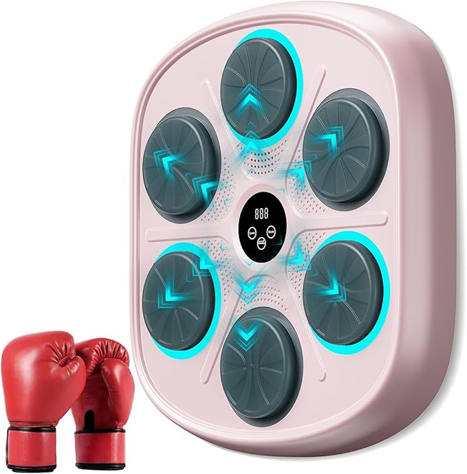 2025 New Model Smart Music Boxing Machine for Adults and Kids, Training Machine with LED Electronic Wall Mounted, Home Indoor Workout Equipment with Premium Boxing Gloves-StrideForce Fitness