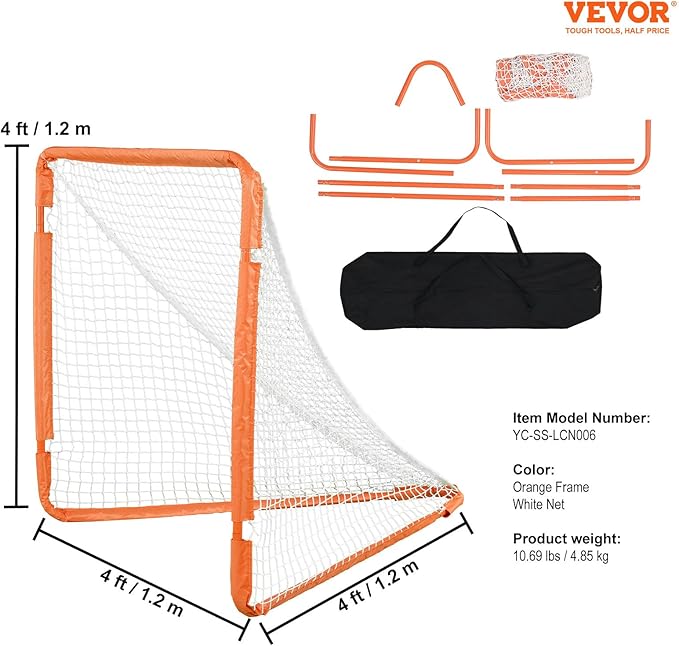 VEVOR Portable Lacrosse Goal - Complete Training Accessory Set with Extended Coverage for Youth and Adults-StrideForce Fitness